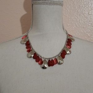 Feathery Fire Red Necklace